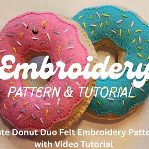 Filtbroderimönster med videohandledning Donut-sömnadsprojekt Broderimönster för nybörjare