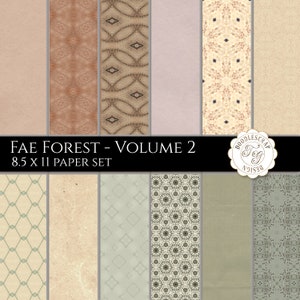 Feenwald Papier Set Vol. 2: Woodland Scrapbook Papier (Digitale Dateien)