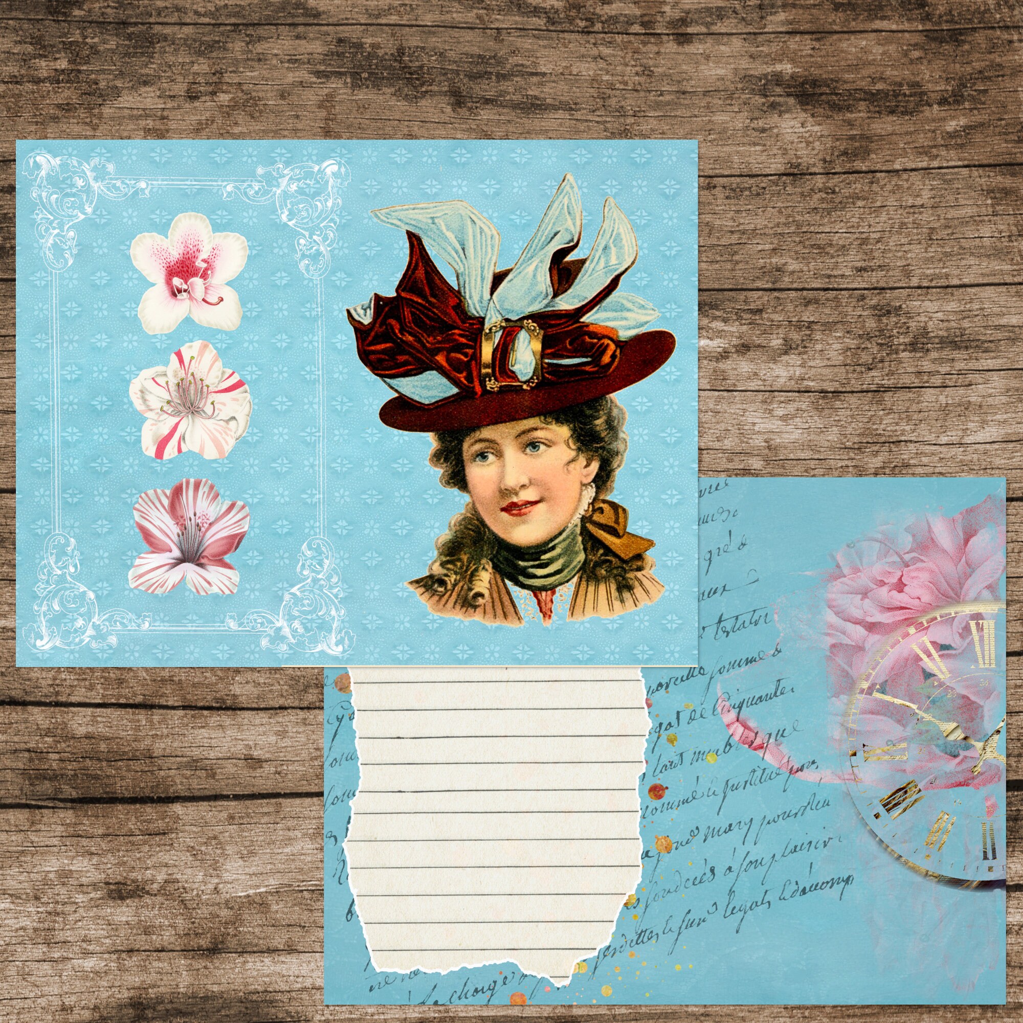 Victorian Ladies Junk Journal Kit Digital Download, Edwardian Fashion ...