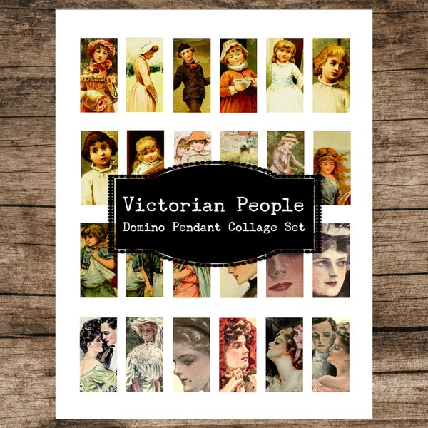 Victorian People Portraits, Old Book Illustrations, Domino Pendant Collage Sheet, Resin Jewelry Making, Decoupage Paper, Antique Book Art