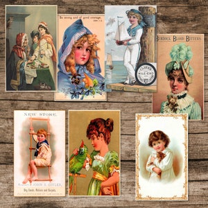Victorian Trade Cards, 1800's Advertising, Vintage Ephemera, Junk Journal, Collage Art, Scrapbooking Ephemera, Printable Antique Trade Cards image 3