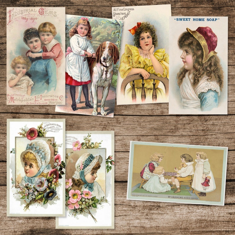 Victorian Trade Cards, 1800's Advertising, Vintage Ephemera, Junk Journal, Collage Art, Scrapbooking Ephemera, Printable Antique Trade Cards image 4