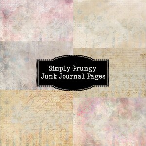 Grunge Junk Journal Background Pages, Lined Journal Pages, Printable Paper, Vintage, Distressed, Aged Paper, Download