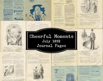 Vintage Magazin Prints, antike Zeitschriften Prints, Journal Seiten, Ephemera Printable, Vintage Papier Digital, Grunge Buchseiten, Instant Download