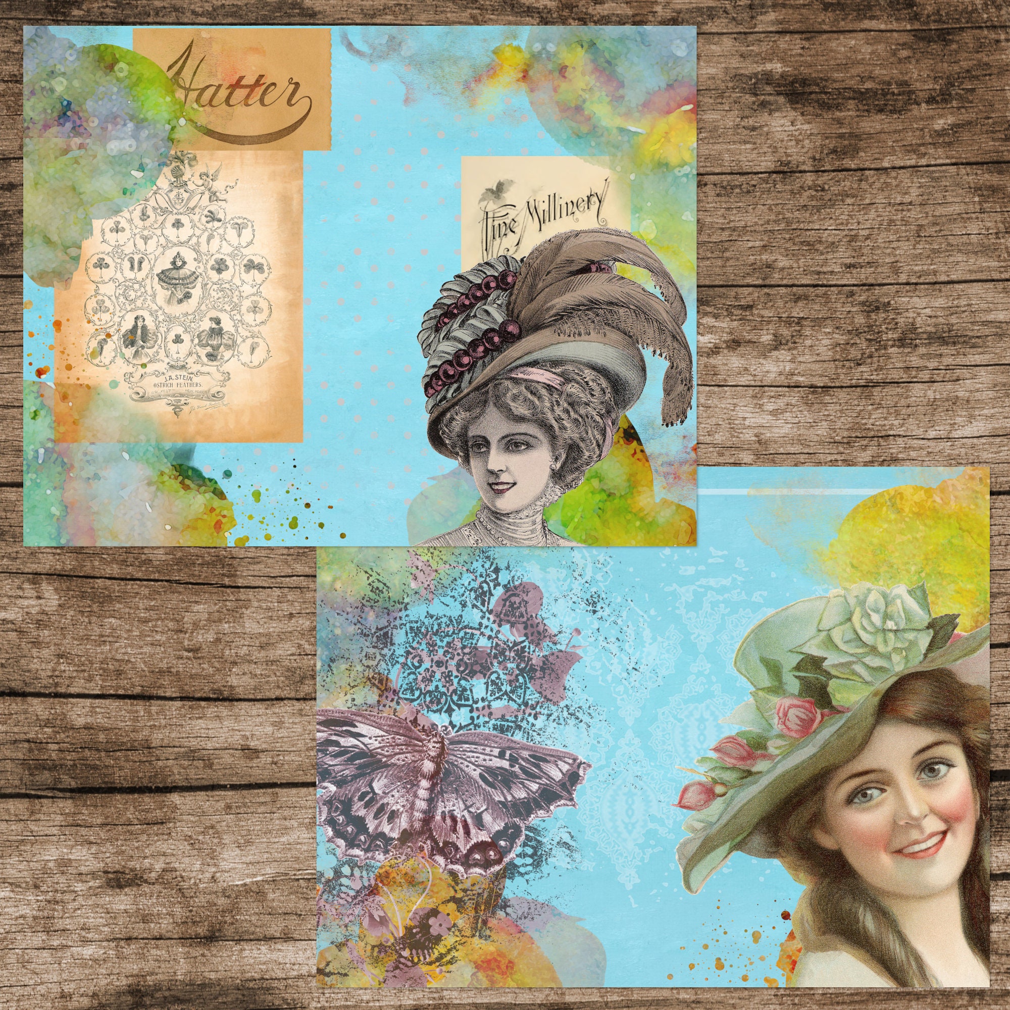 Victorian Ladies Junk Journal Kit Digital Download, Edwardian Fashion ...