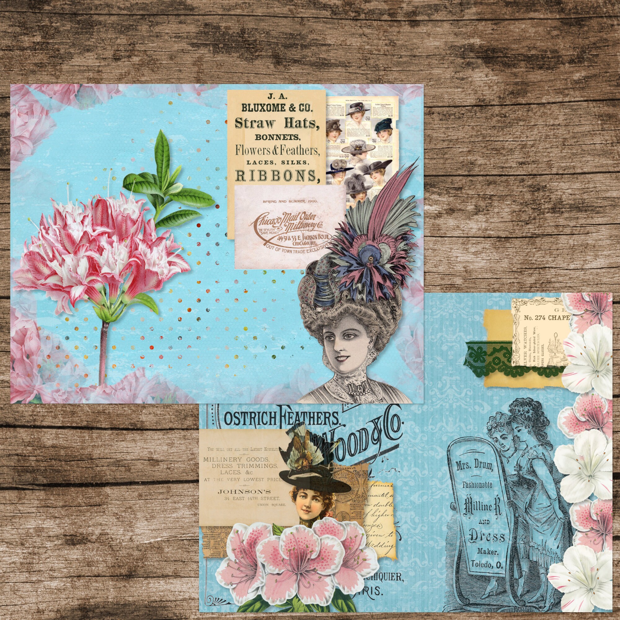 Victorian Ladies Junk Journal Kit Digital Download, Edwardian Fashion ...