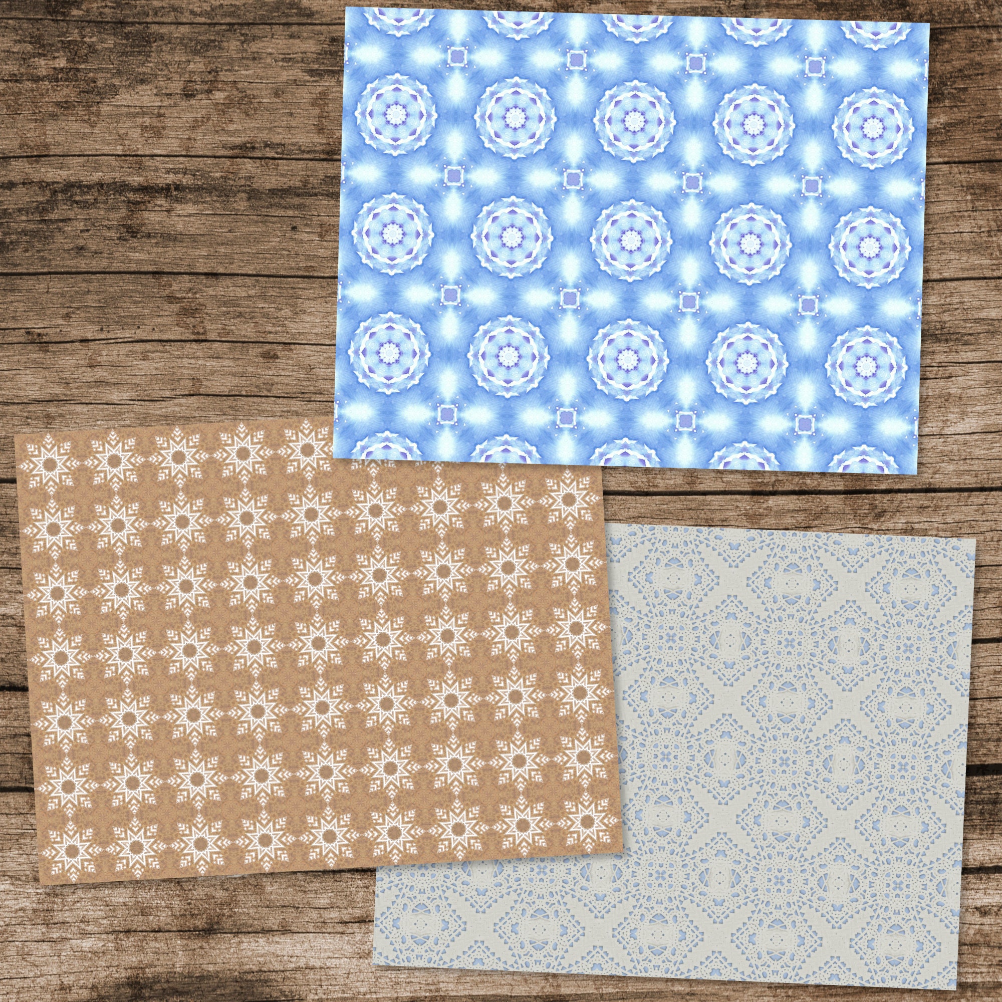 House Backing Paper Winter Romance Paper Set, Backing Papers, Mixed Media, Decoupage ...