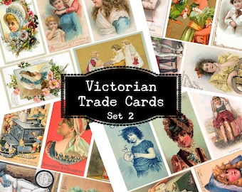 Victorian Trade Cards, 1800's Advertising, Vintage Ephemera, Junk Journal, Collage Art, Scrapbooking Ephemera, Printable Antique Trade Cards