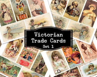 Victorian Trade Cards, 1800's Advertising, Vintage Ephemera, Junk Journal, Collage Art, Scrapbooking Ephemera, Printable Antique Trade Cards