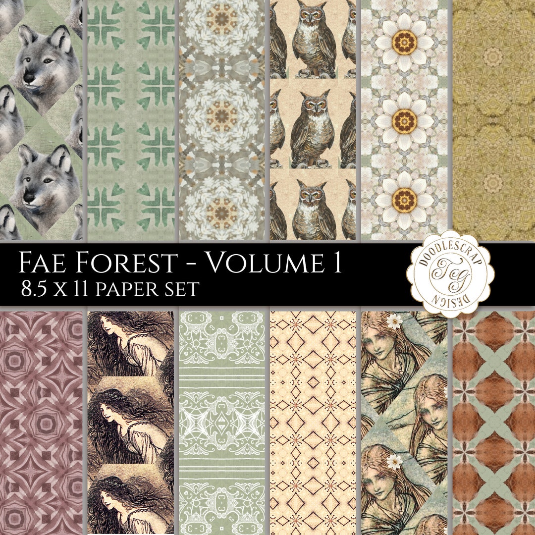 Fae Forest Paper Set: Woodland Scrapbook Papers (digital Files) - Etsy