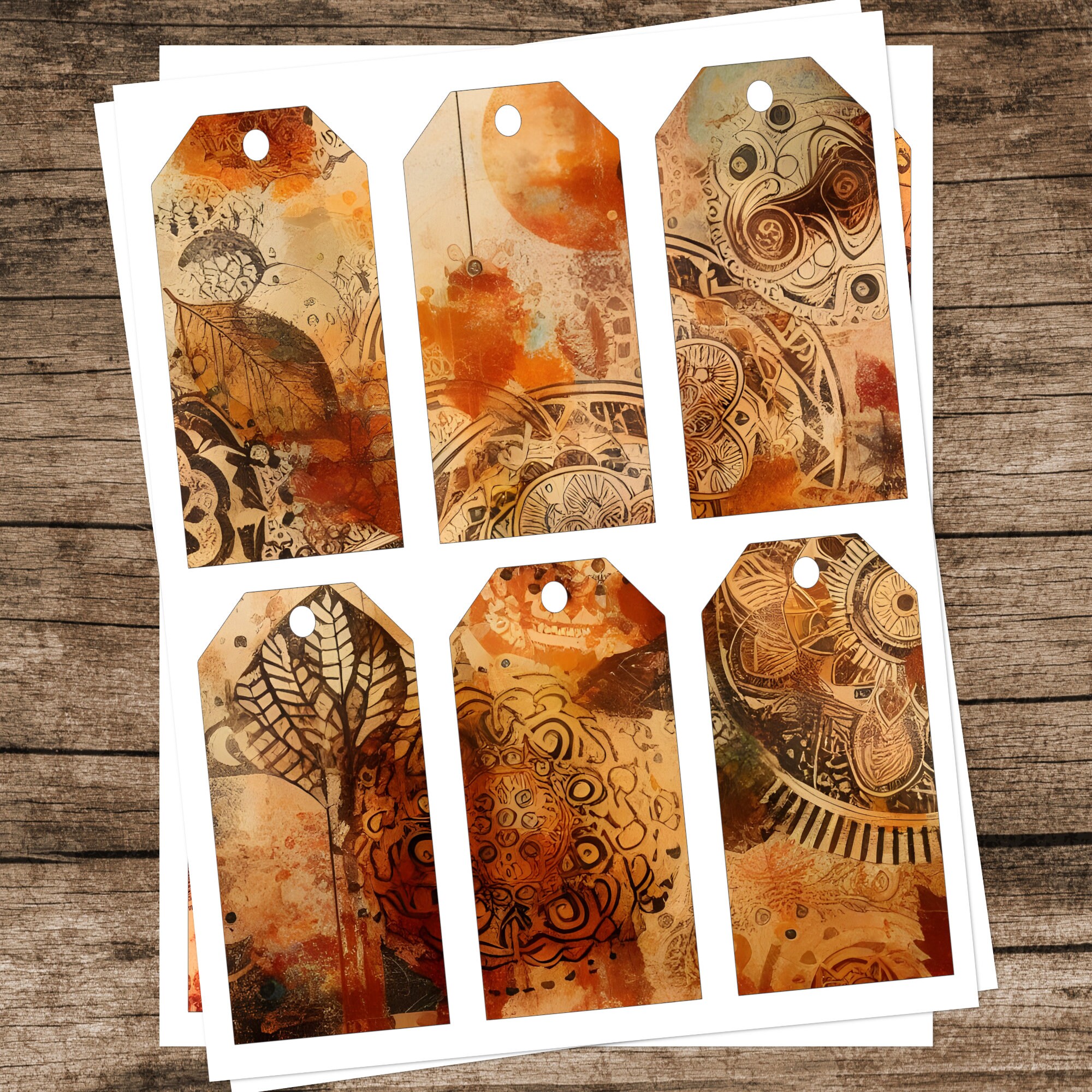 Bohemian Printable Gift Tags, Boho Junk Journal Tags, Digital Ephemera ...