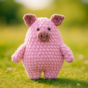 Pig Crochet Pattern. Low Sew Crochet Pattern. Amigurumi Crochet Patterns. Farm Animals Crochet Pattern Plushie. DIY Soft Stuffed Animal.