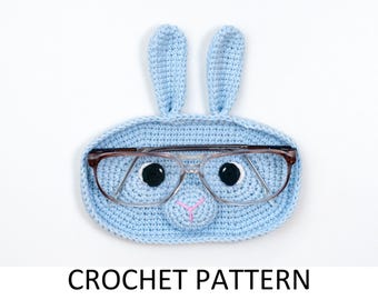 Bunny Crochet Glasses Holder Pattern Bundle. Cute Animal Glasses Holder Crochet Pattern. Sunglasses Holder. Eyeglass Holder Pattern