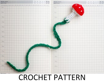 Fly Agaric Mushroom Bookmark Crochet Pattern. Fly Agaric Pattern. Mushroom Crochet Pattern Bookmark