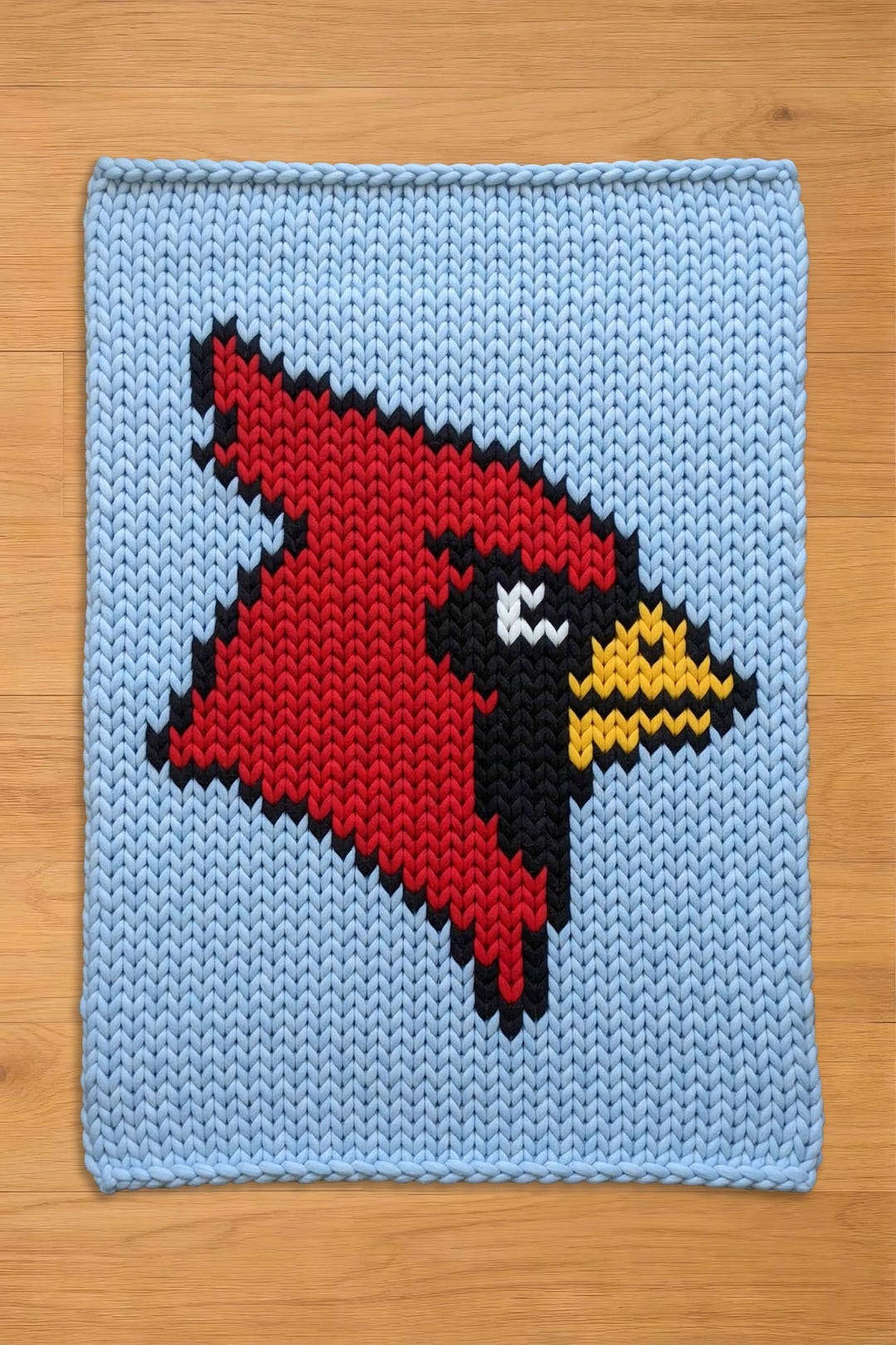 Cardinal Head Finger Knitting Pattern. Animal Chunky Knit Blanket ...