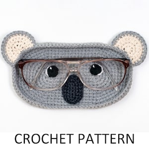 Koala Crochet Glasses Holder Pattern. Animal Crochet Eye Glasses Holder. Case For Eyeglasses. Funny Crochet Sunglasses Holder