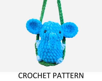 Patrón de elefante de Patrón de percha de peluche tejida