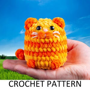 Red Cat Crochet Pattern. Easy No Sew Cat Toy. Plush Animal Pattern. Stuffed Cat Pattern. Loaf Cat Crochet Pattern. Market Crochet Pattern