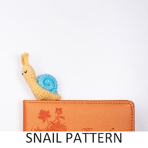 Snail Bookmark Crochet Pattern. Snail Pattern, Mollusk Pattern. Animal Bookmark Pattern. Amigurumi Bookmark Pattern