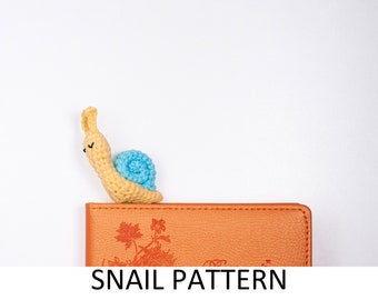 Patrón de crochet para marcapáginas de caracol. Patrón de caracol, patrón de molusco. Patrón de marcapáginas de animales. Patrón de marcapáginas amigurumi