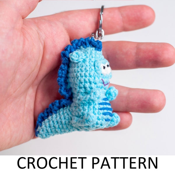 Dragon Keychain Crochet Pattern PDF. Zodiac Symbol of New Year 2024. Small Chinese Prosperity Mascot. Cute Amigurumi Ornament Key Accessory