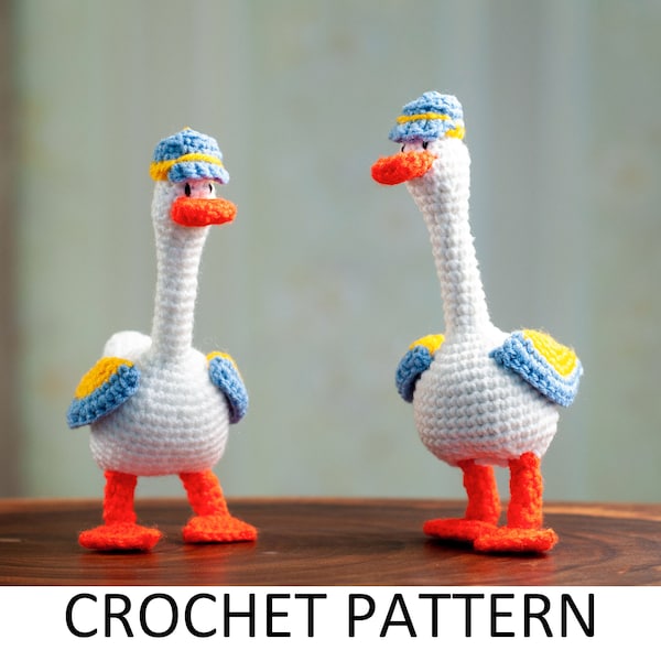 Goose in Cap Crochet PDF Pattern. Easy Beginner Crochet Tutorial. Amigurumi Bird Goose. Pet Animal Baby Toy Gift. Ukraine. Digital Download