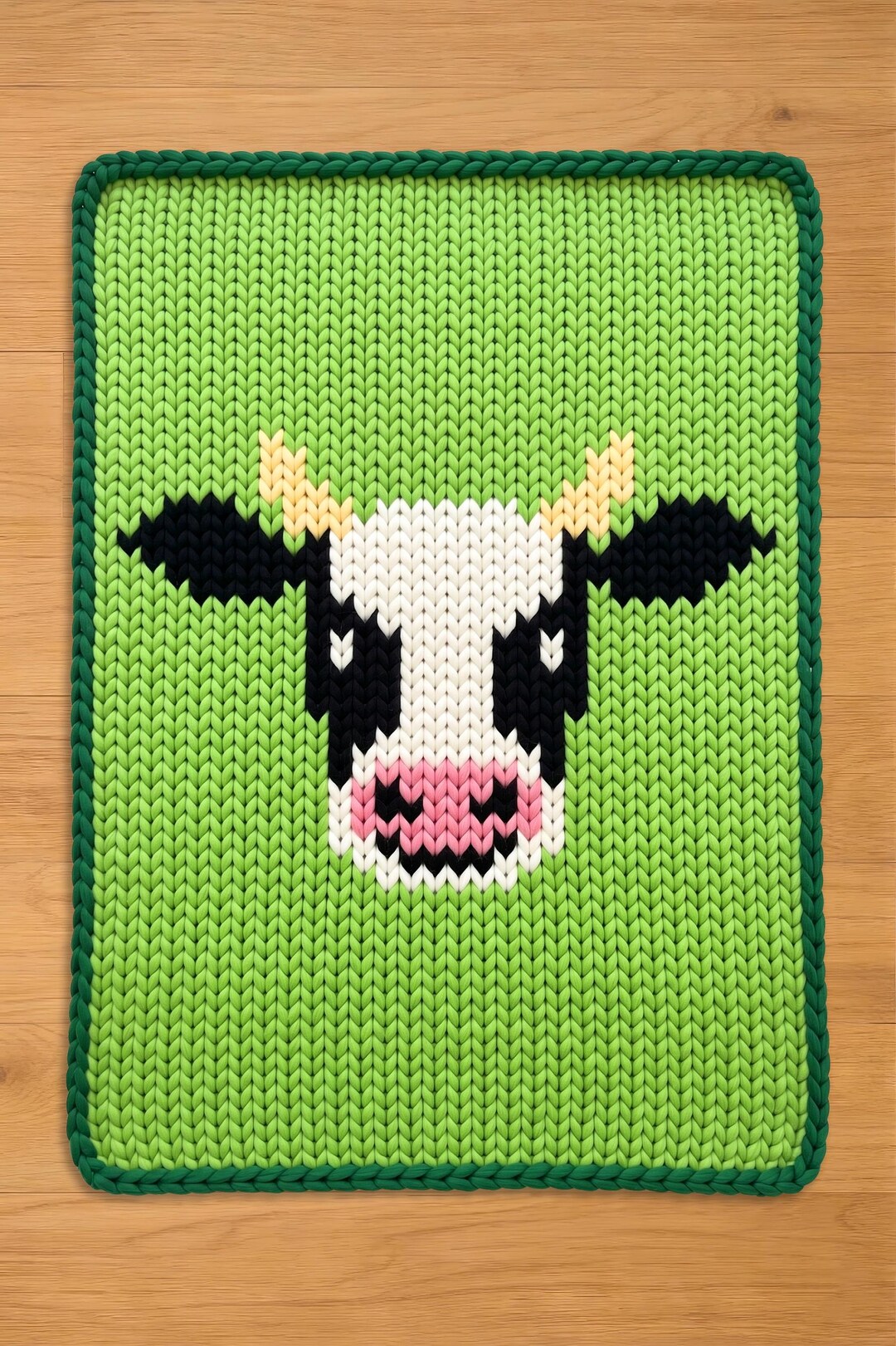 Cow Finger Knitting Pattern. Animal Chunky Knit Blanket Pattern. Chunky ...