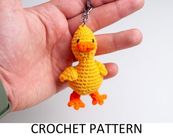 Duck Keychain Crochet Pattern PDF. Amigurumi Plush Accessory For Key Holder. Cute Duckling Charm for Bag, Purse, Handbag, Backpack, Waistbag