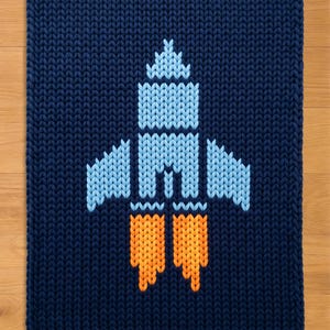 Spaceship Finger Knitting Pattern. Chunky Knit Blanket Pattern. Chunky Blanket Pattern