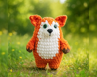 Red Fox Crochet Pattern. Low Sew Crochet Pattern. Amigurumi Crochet Patterns. Zoo Animals Plushie. Soft Stuffed Animal Wild Woodland Animals