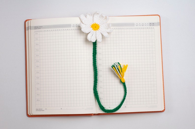 Daisy Flower Bookmark Crochet Pattern PDF. Easy Beginner Etsy