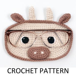 Cow Crochet Glasses Holder Pattern Bundle. Cute Animal Glasses Holder Crochet Pattern. Sunglasses Holder. Eyeglass Holder Pattern