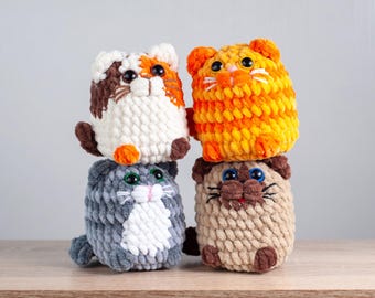 Katze Häkelanleitungspaket. Easy No Sew Katzenspielzeug. Plüschtier-Muster. Gefüllte Katze Muster. Loaf Cat Häkelanleitung. Markt Häkelanleitung