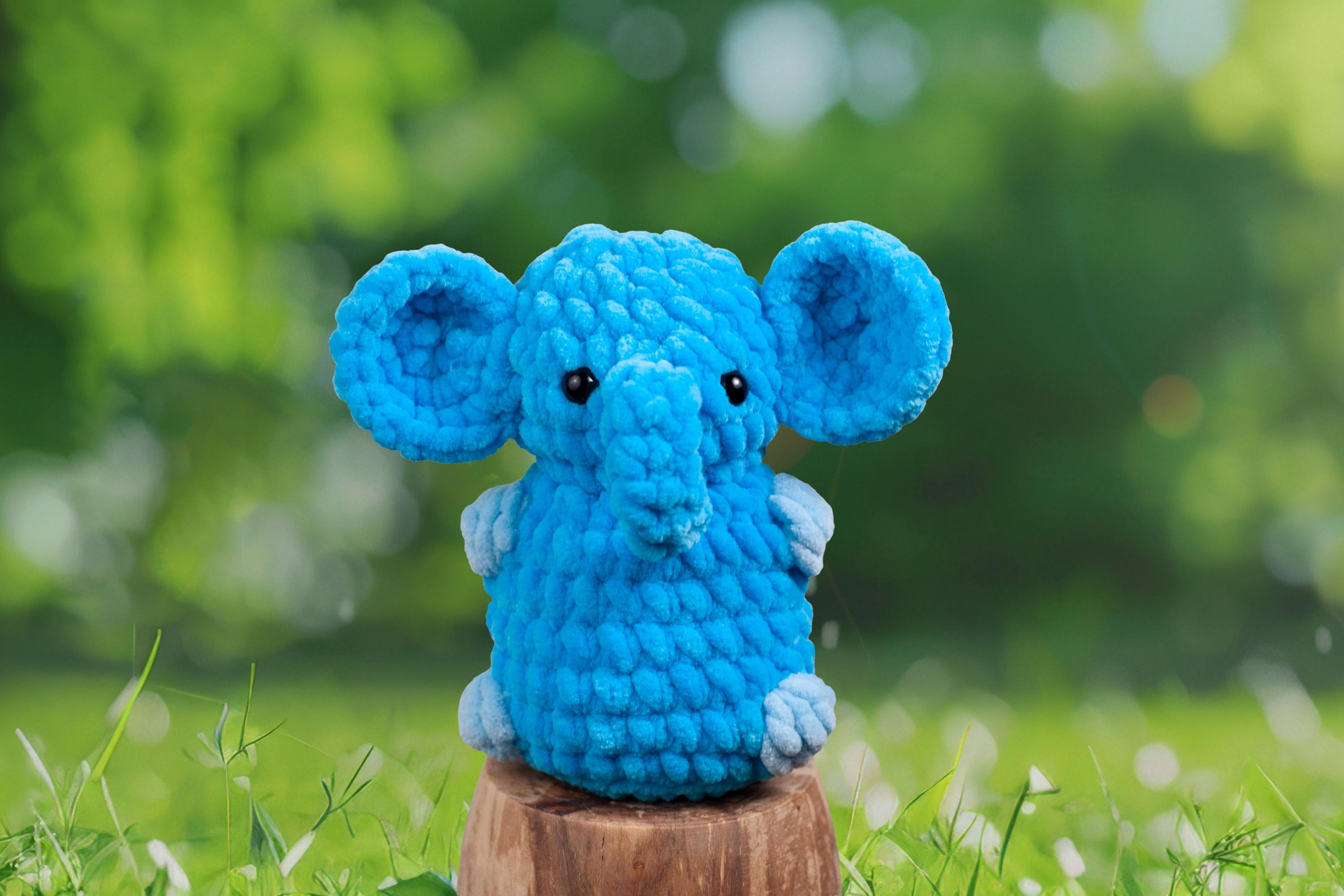 Mini Elephant Crochet Pattern. Easy No Sew Plush Toy. Crochet Zoo ...