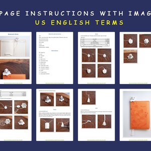 May include: 8-page instructions with images for making a ghost bookmark using US English terms. The instructions include a materials list, abbreviations, and step-by-step photos.