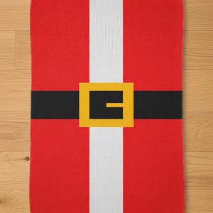 Santa Claus Suit Finger Knitting Pattern. Christmas Chunky Chenille Yarn Knit Blanket Pattern