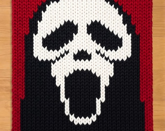 Creepy Ghost Finger Knitting Pattern. Halloween Chunky Knit Blanket Pattern. Chunky Blanket Pattern