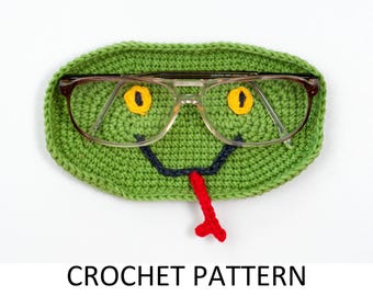Bundle di modelli portaocchiali a forma di serpente all'uncinetto. Modello portaocchiali a forma di animale all'uncinetto. Modello portaocchiali da sole. Modello portaocchiali