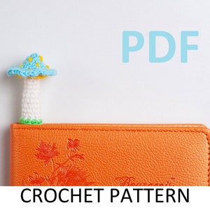 Mushroom Bookmark: Crochet pattern