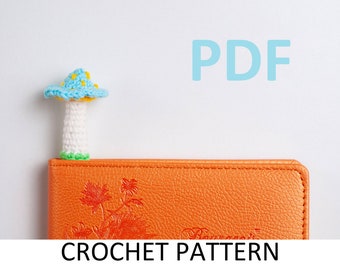Colorful Mushroom Bookmark Crochet Pattern. Colorful Mushroom Pattern. Mushroom Crochet Pattern Bookmark