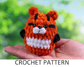 Mini Tiger Crochet Pattern. Easy No Sew Plush Toy. Crochet Zoo Animals Plushie. Stuffed African Animal. Market Crochet Pattern