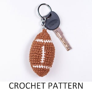 Football Crochet Charm Pattern PDF. Purse Bag Charm. Backpack Charm For Kids. Sports Keychain For Teenagers. Crochet Hanger. Bag Friend