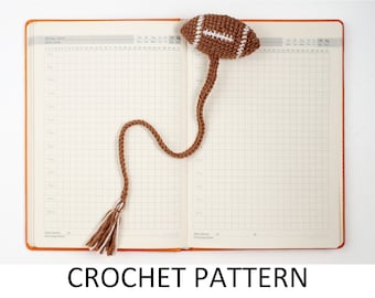 Football Bookmark Crochet Pattern. Football Pattern. Amigurumi Bookmark Pattern. Sports Bookmark Pattern