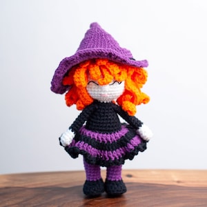 Witch Crochet Pattern. Halloween Crochet Pattern. Amigurumi Crochet Doll Pattern. 8 inch Tall