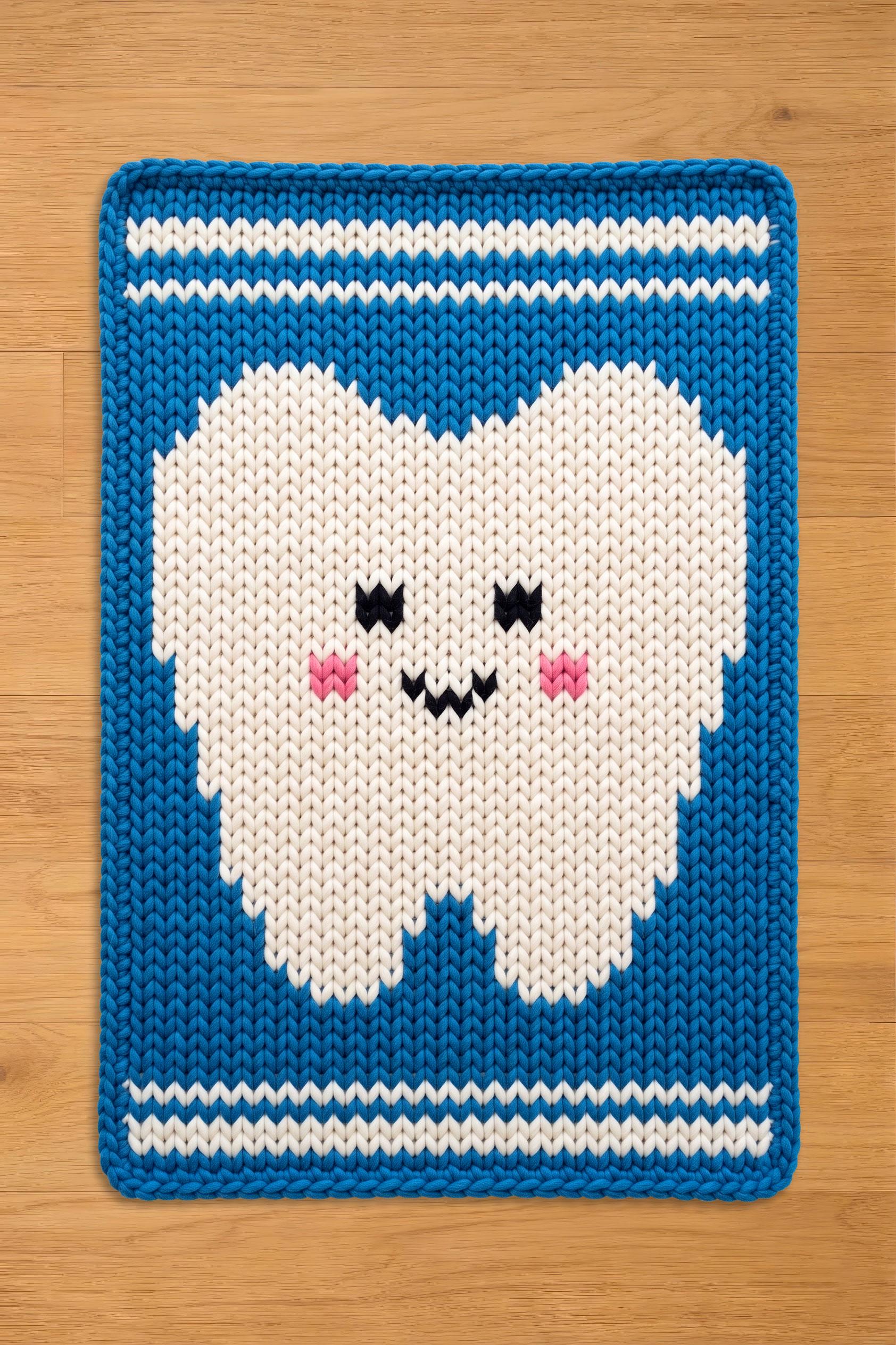 Knitted Tooth Tooth Finger Knitting Pattern. Chunky Knit Blanket Pattern - Etsy