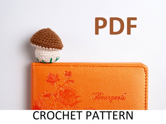 Mushroom Bookmark: Crochet pattern