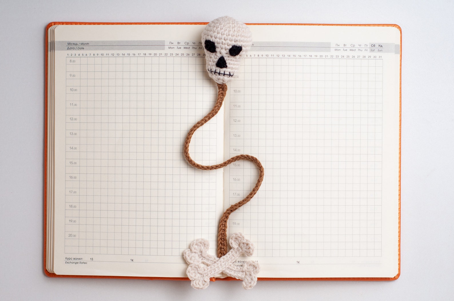 Skull and Bones Bookmark Crochet Pattern. Crochet Halloween Bookmark ...