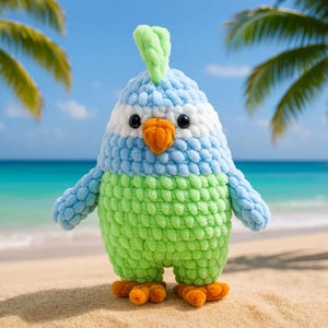 Parrot Crochet Pattern. Low Sew Crochet Pattern. Amigurumi Crochet Patterns. Crochet Bird Plushie. Soft Stuffed Animal.