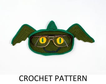 Dragon Crochet Glasses Holder Pattern. Animal Crochet Eye Glass Holder. Case For Eyeglasses. Crochet Hook Holder. Crochet Sunglasses Holder