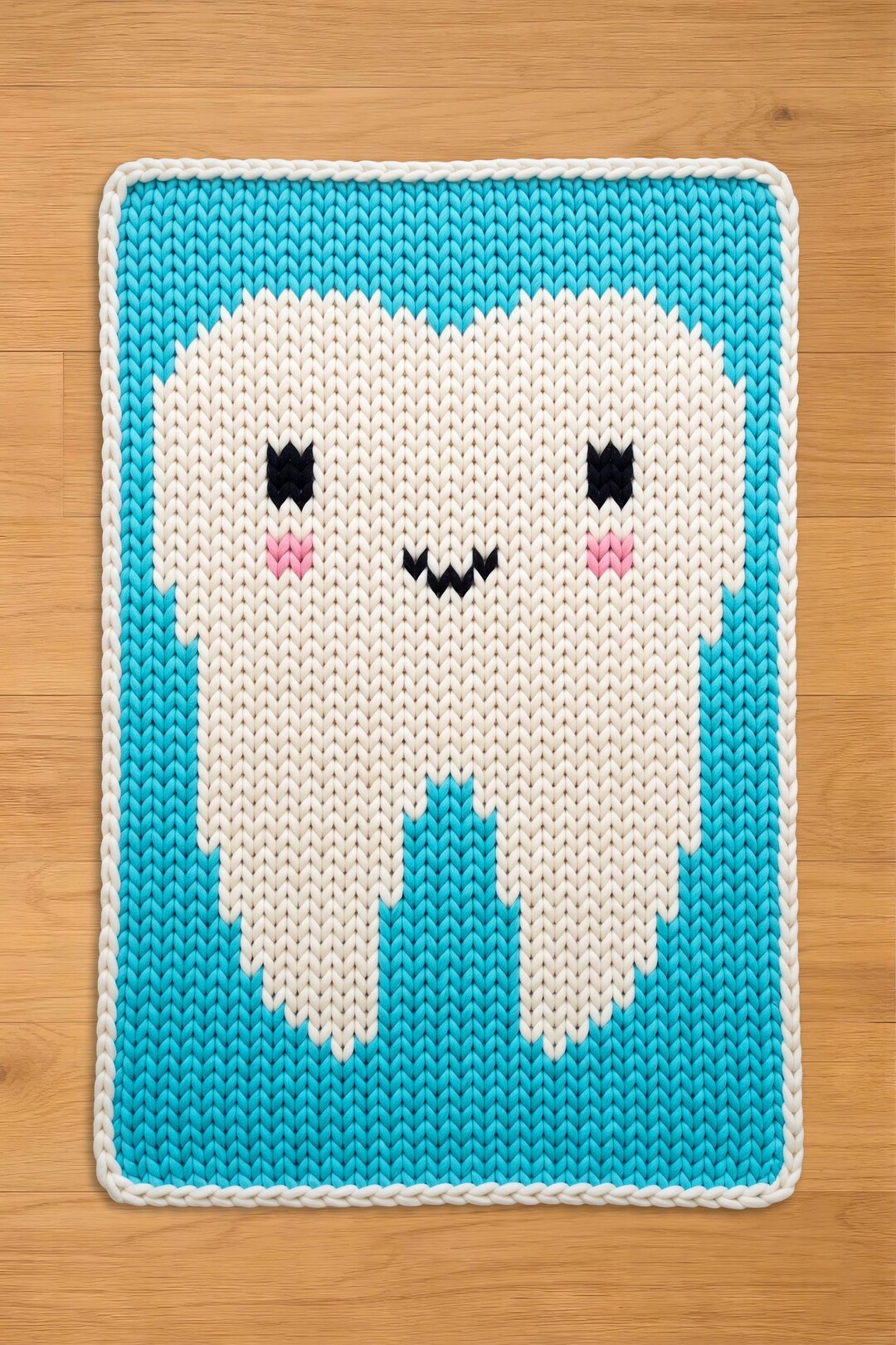 Knitted Tooth Tooth Finger Knitting Pattern. Chunky Knit Blanket Pattern - Etsy